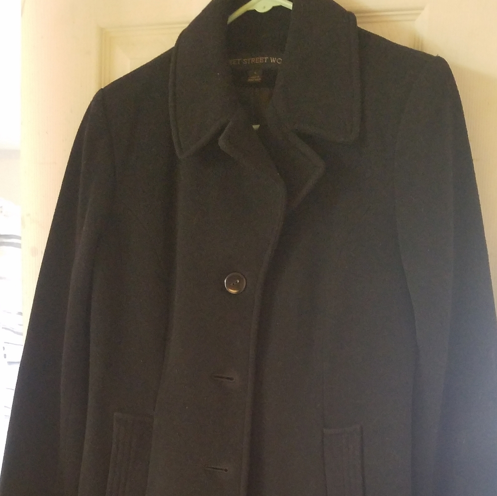 Fleet Street Wool Coat Size Small Black